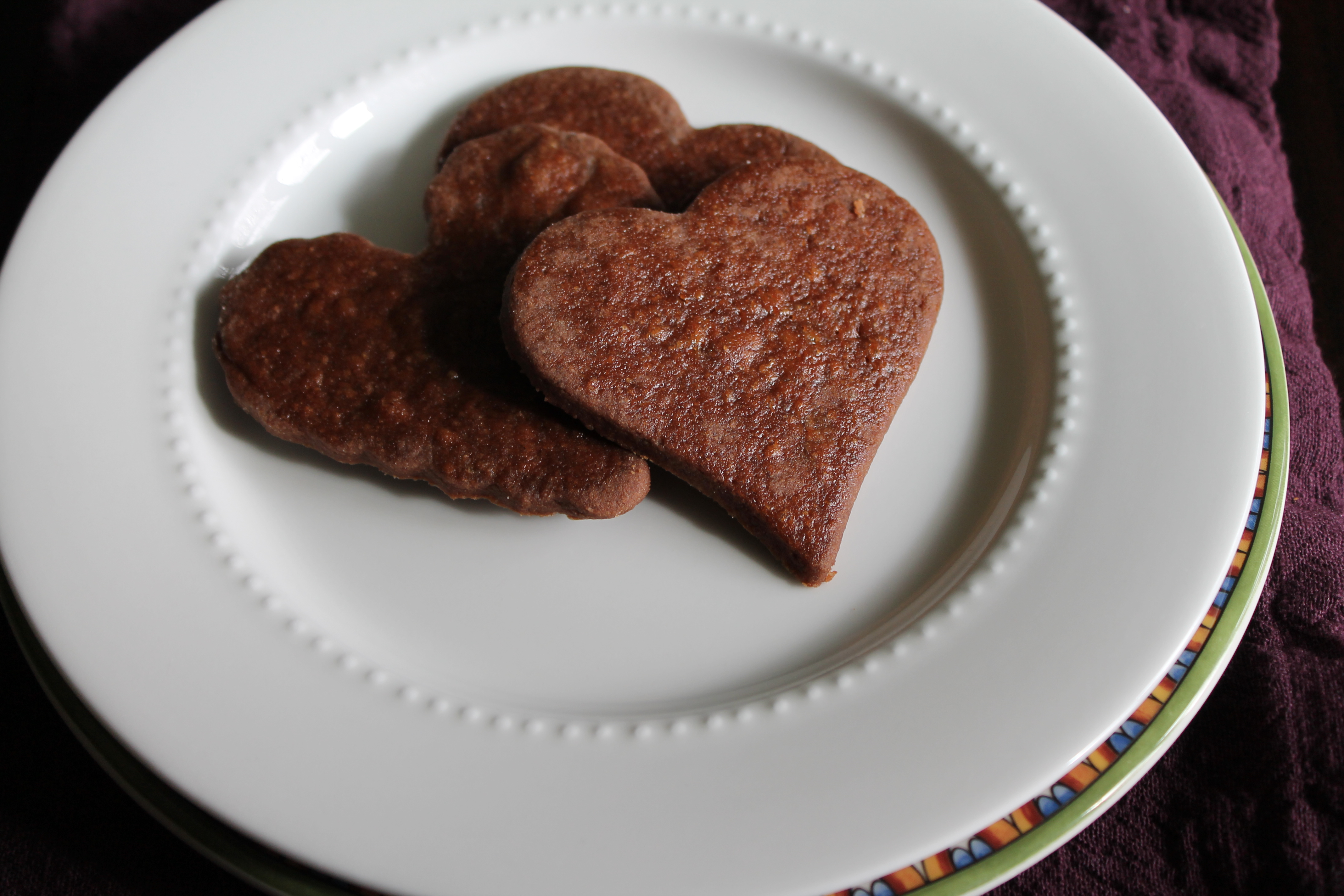 Chocolate Honey Shortbread Hearts