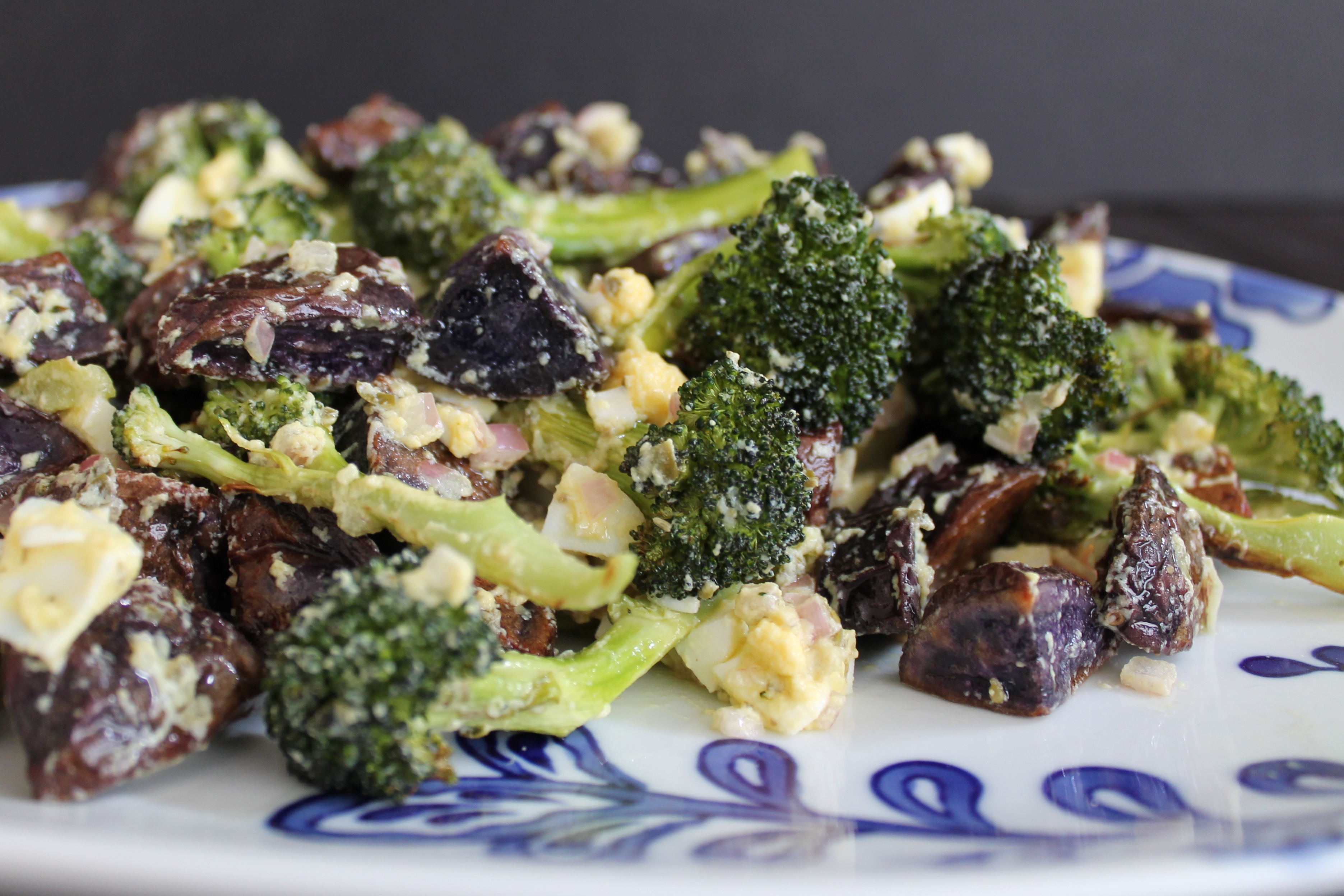Broccoli and Purple Potato Gribiche