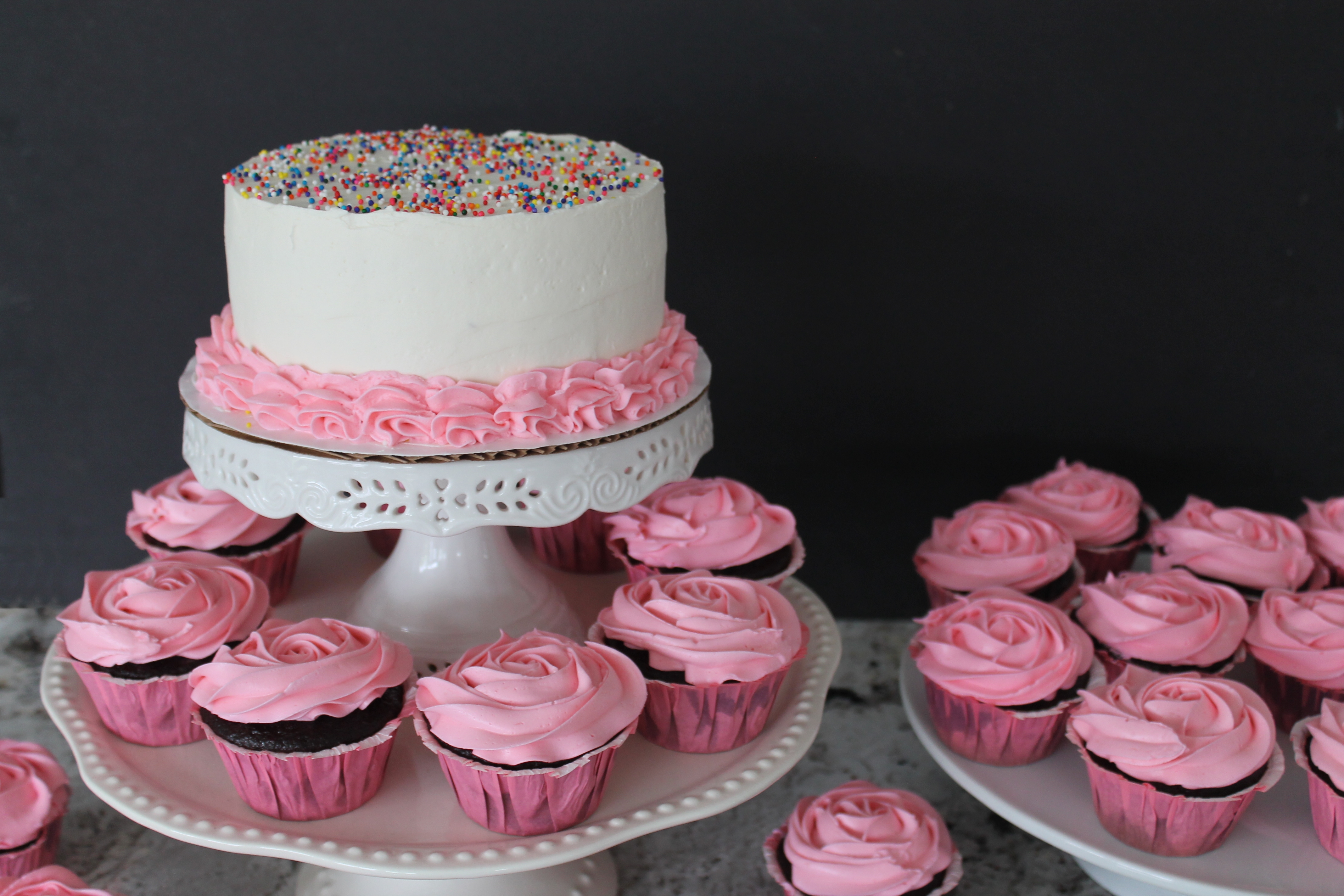 Smash Cake and Rosy Cupcakes